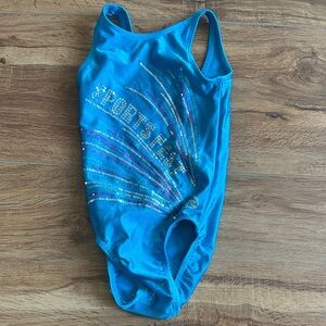 Blue Sequin Gymnastics Leotard